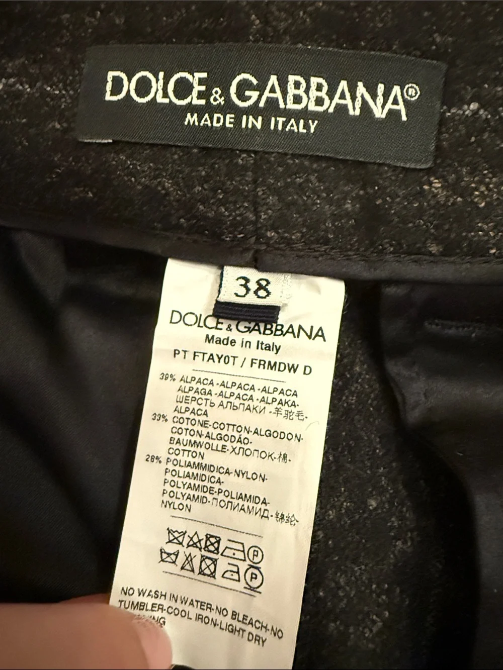 Dolce & Gabbana Black Pinstripe Woman's Dress Pants - Picture 4 of 8